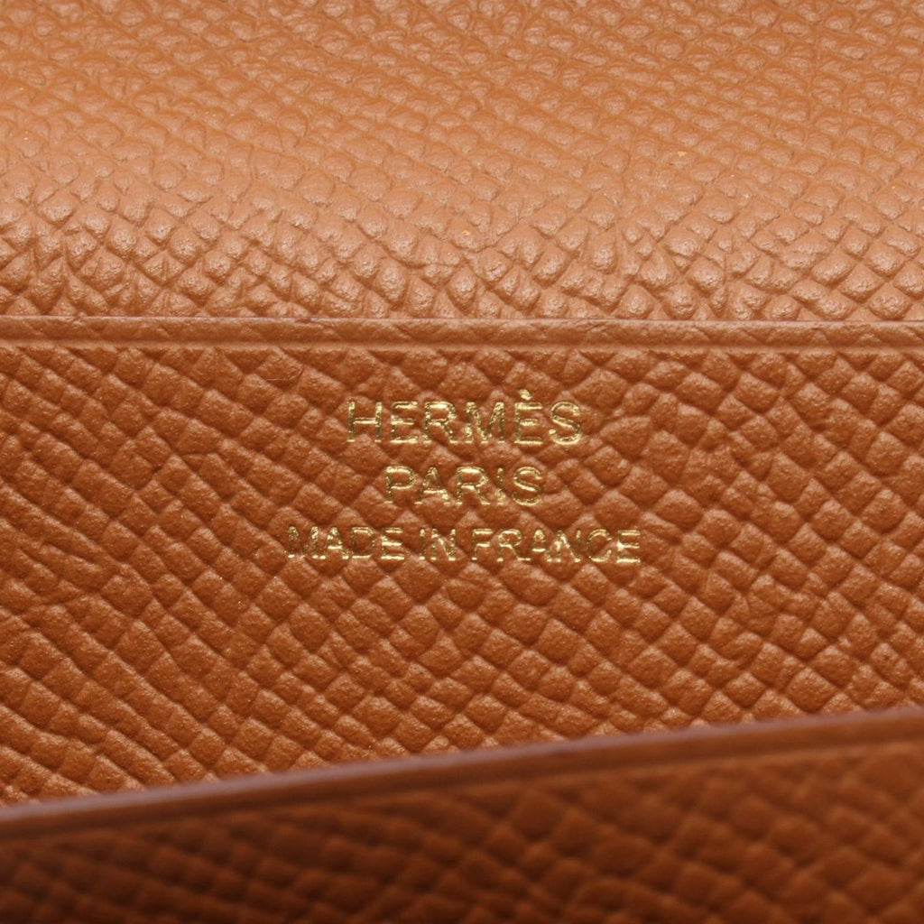 Hermes Bifold Wallet Bearn Souffle Gold Leather Calf — view 4