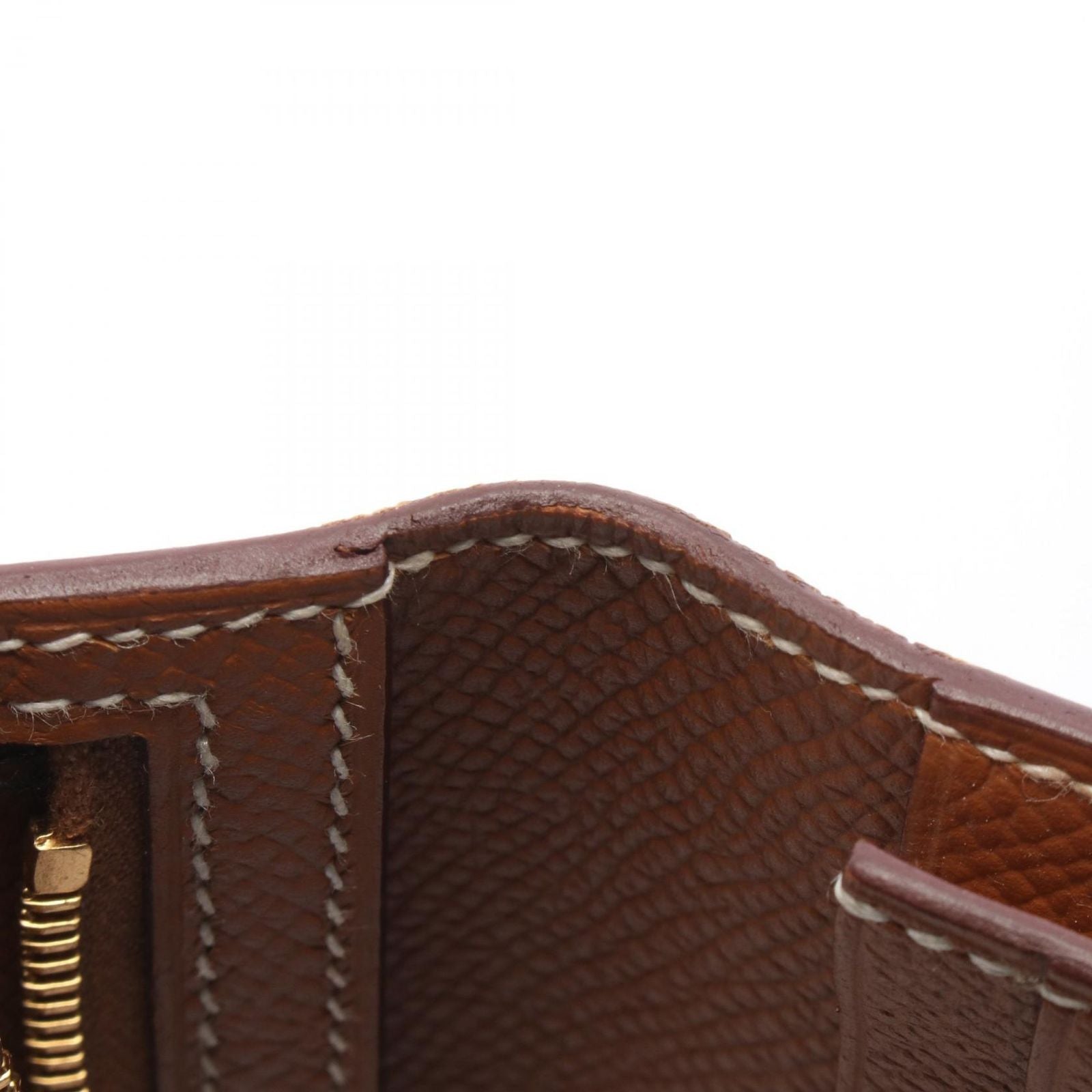 Hermes Bifold Wallet Bearn Souffle Gold Leather Calf — view 8