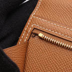 Hermes Bifold Wallet Bearn Souffle Gold Leather Calf — view 7