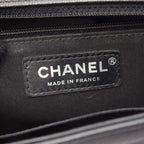 Chanel Shoulder Bag Boy Large Chest Blanc Black Caviar Leather Boy Chain — view 4