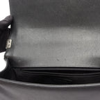 Chanel Shoulder Bag Boy Large Chest Blanc Black Caviar Leather Boy Chain — view 7