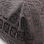 Fendi Tote Zucchino Dark Brown Canvas Leather — view 5