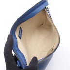 Loewe Clutch T Pouch Anagram Linen Blue Leather — view 3