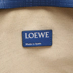 Loewe Clutch T Pouch Anagram Linen Blue Leather — view 4