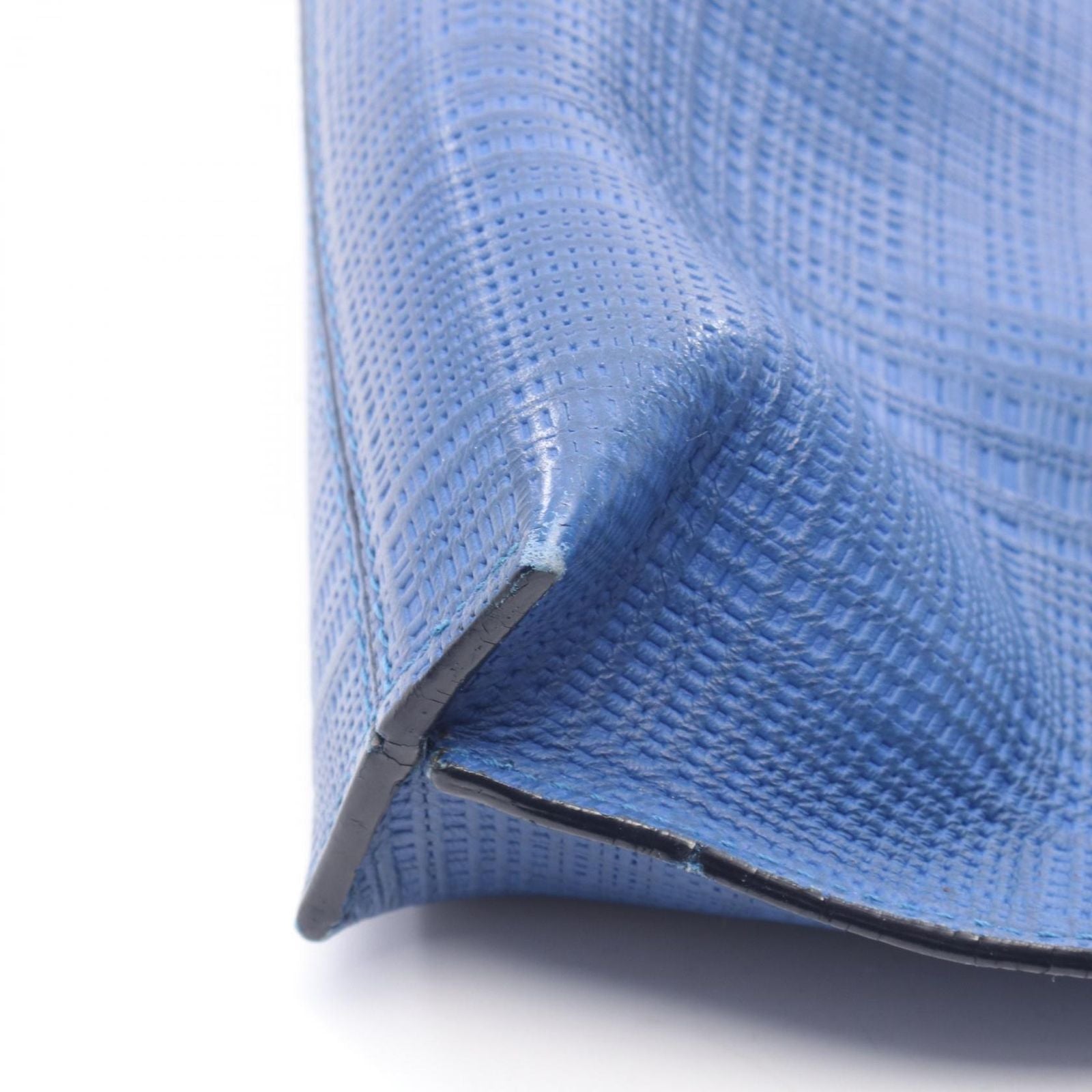 Loewe Clutch T Pouch Anagram Linen Blue Leather — view 8