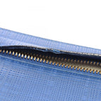 Loewe Clutch T Pouch Anagram Linen Blue Leather — view 6