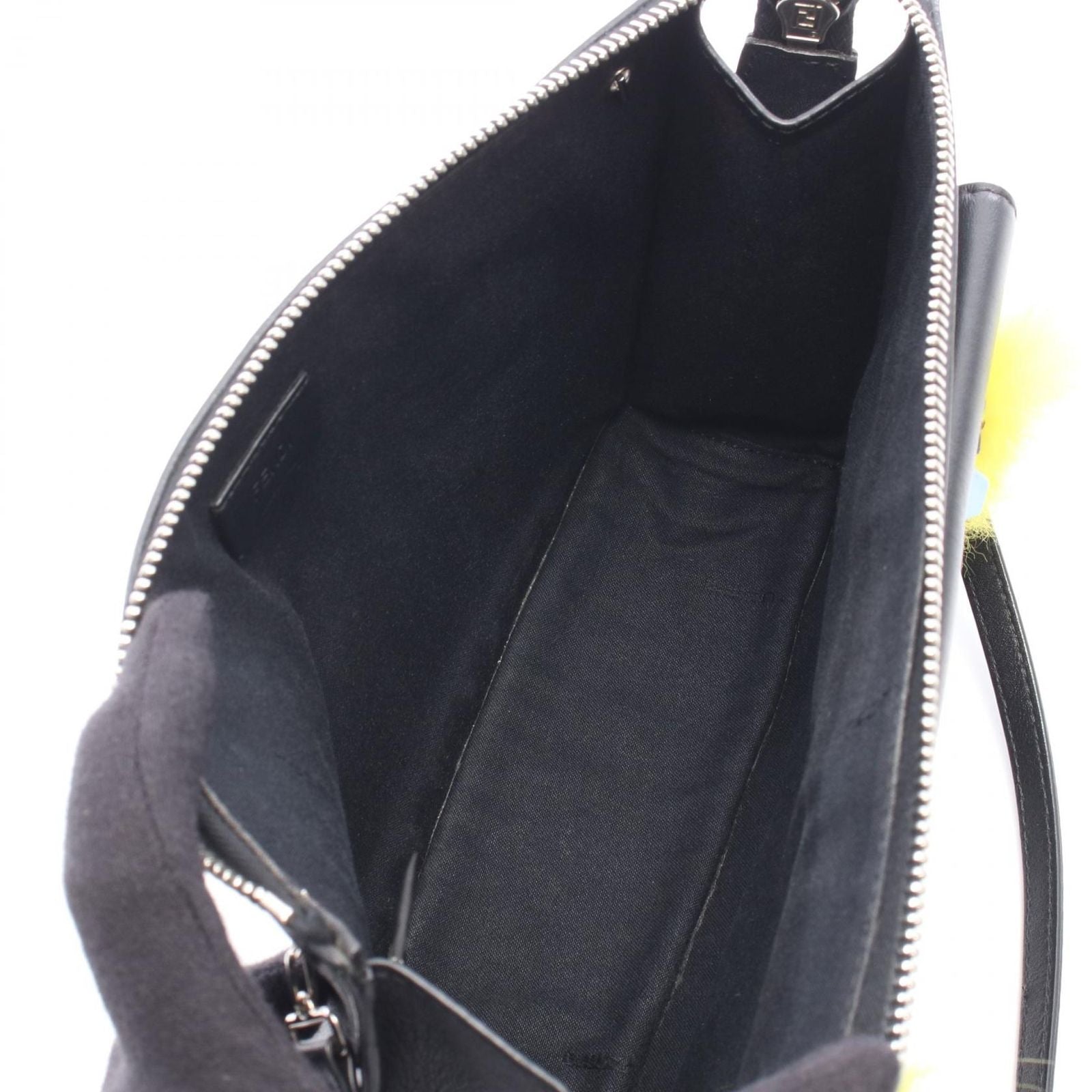 Fendi Shoulder Bag Bugs Mon Star Black Leather — view 3