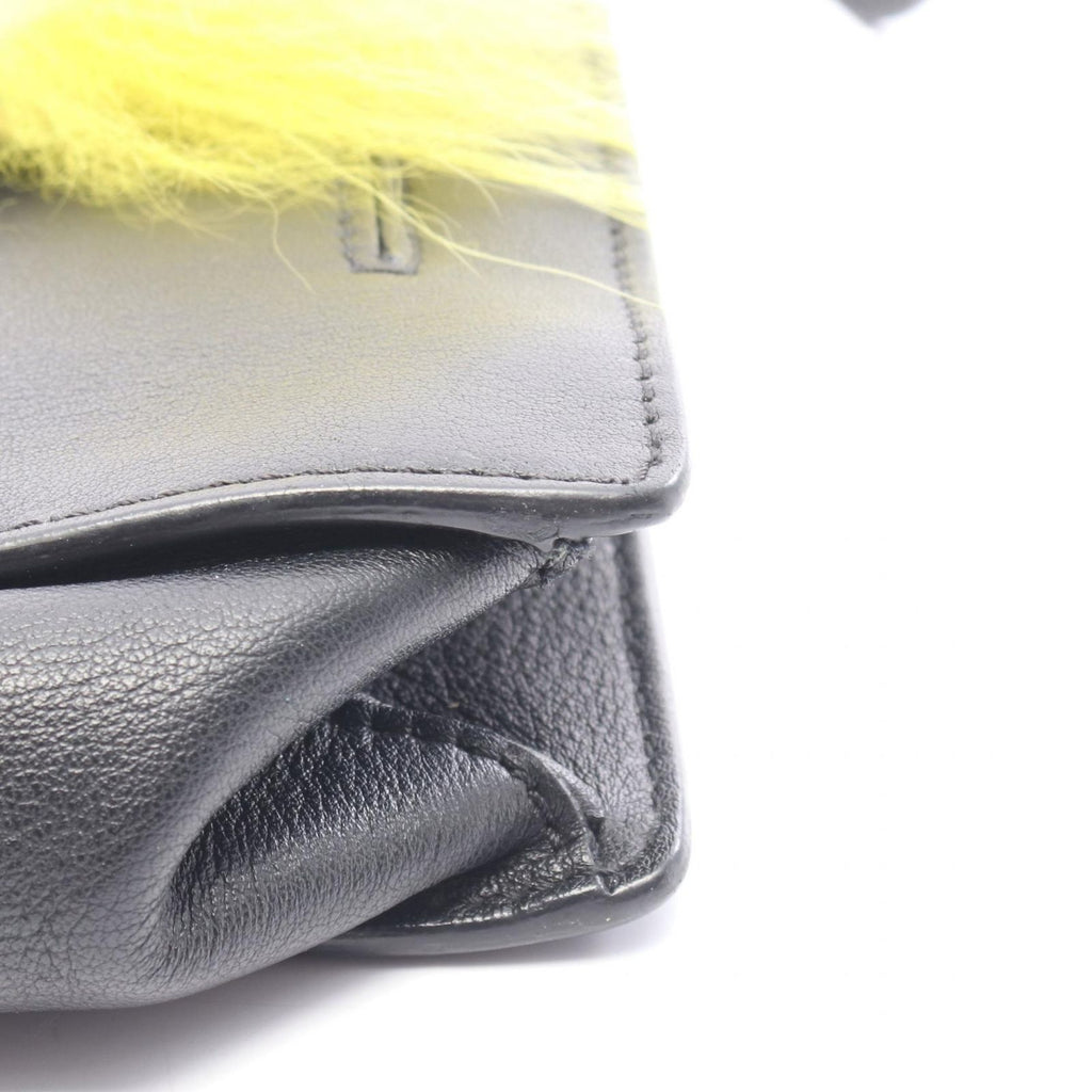 Fendi Shoulder Bag Bugs Mon Star Black Leather — view 6