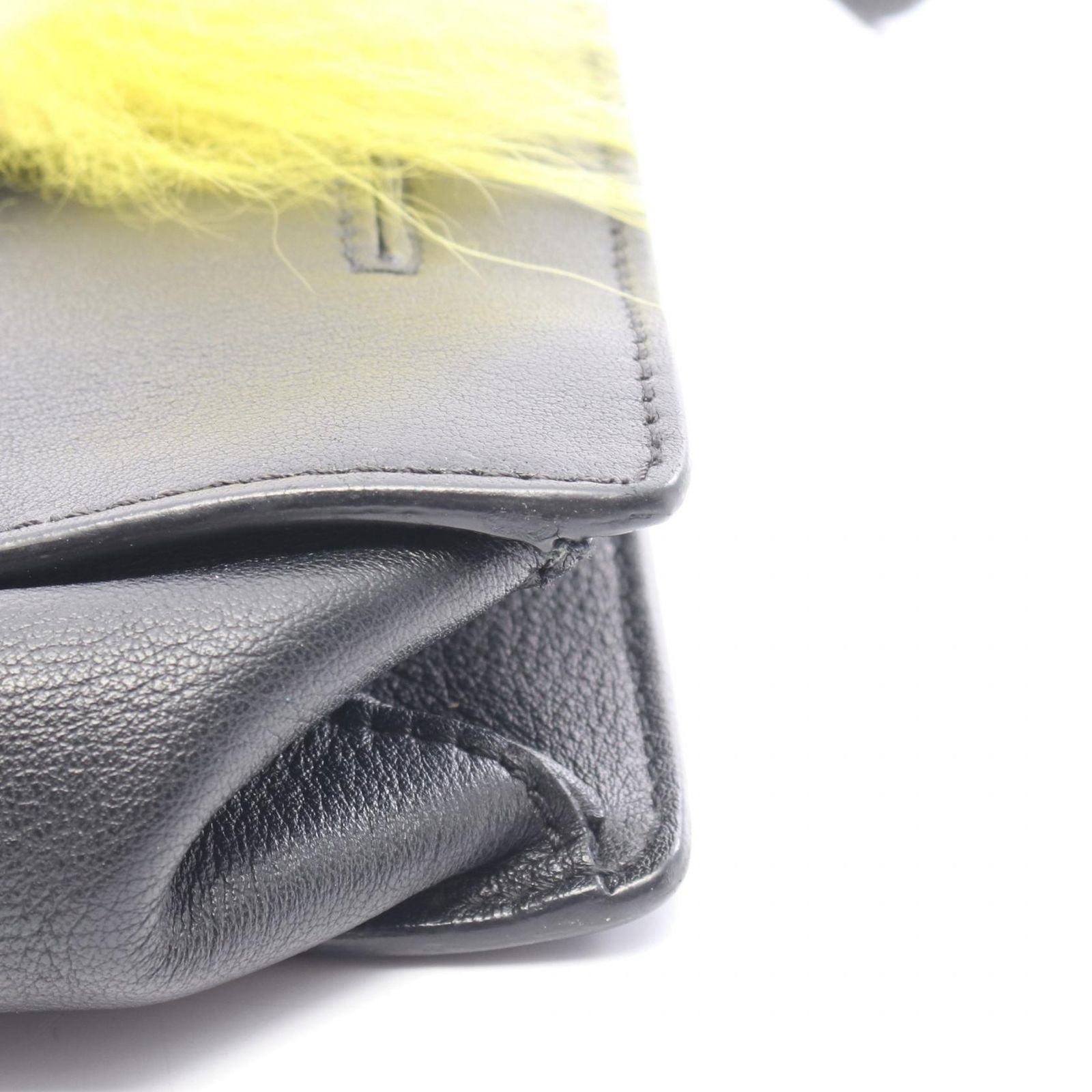 Fendi Shoulder Bag Bugs Mon Star Black Leather — view 6