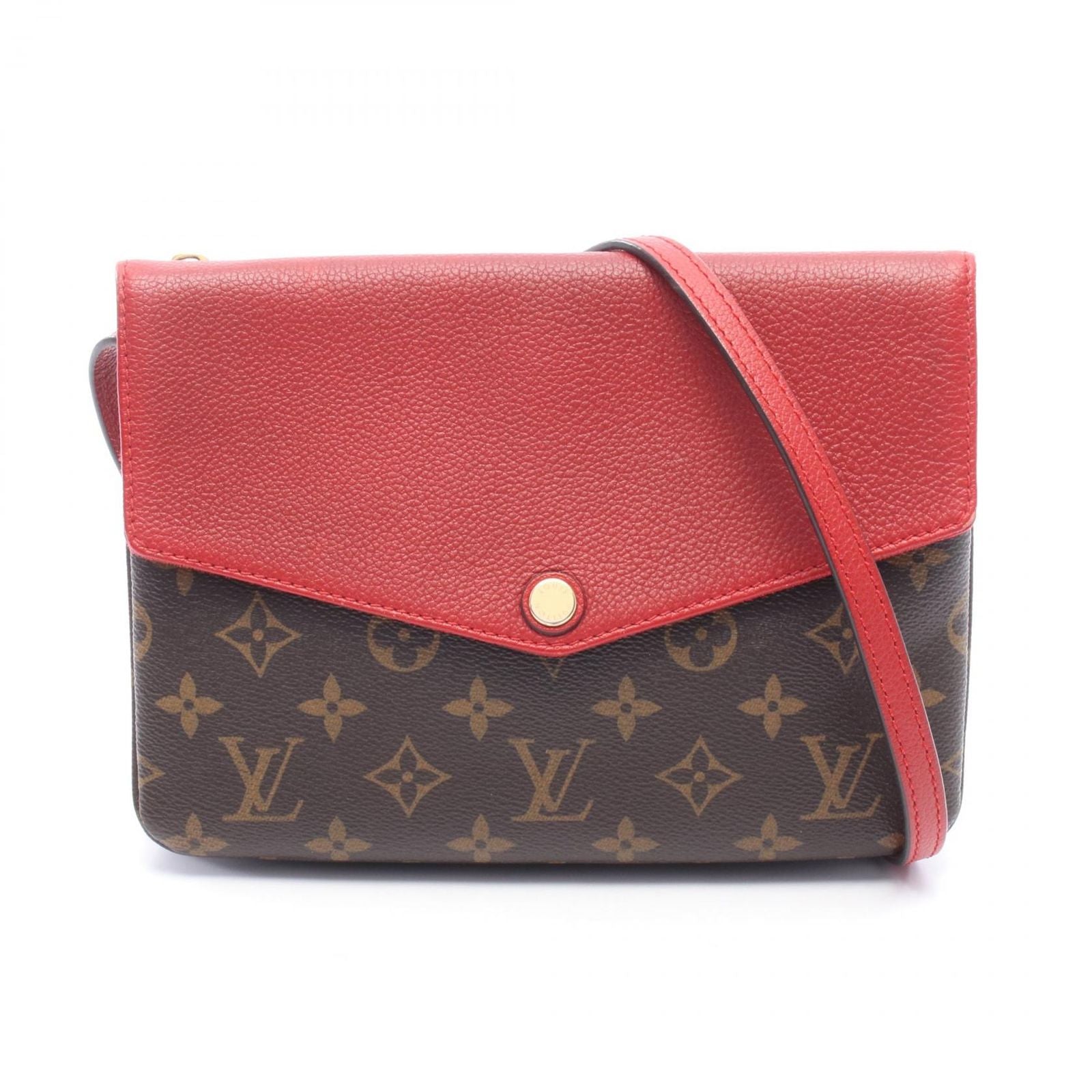 Louis Vuitton Shoulder Bag Monogram Cerise Canvas Leather