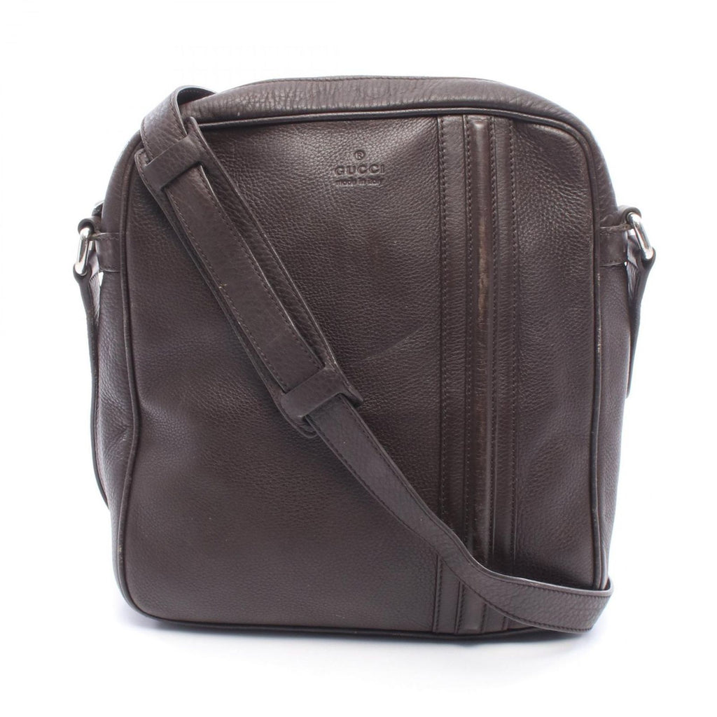 Gucci Shoulder Bag Dark Brown Leather