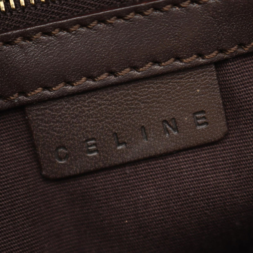Celine Shoulder Bag C Blason Dark Brown Suede Leather — view 4