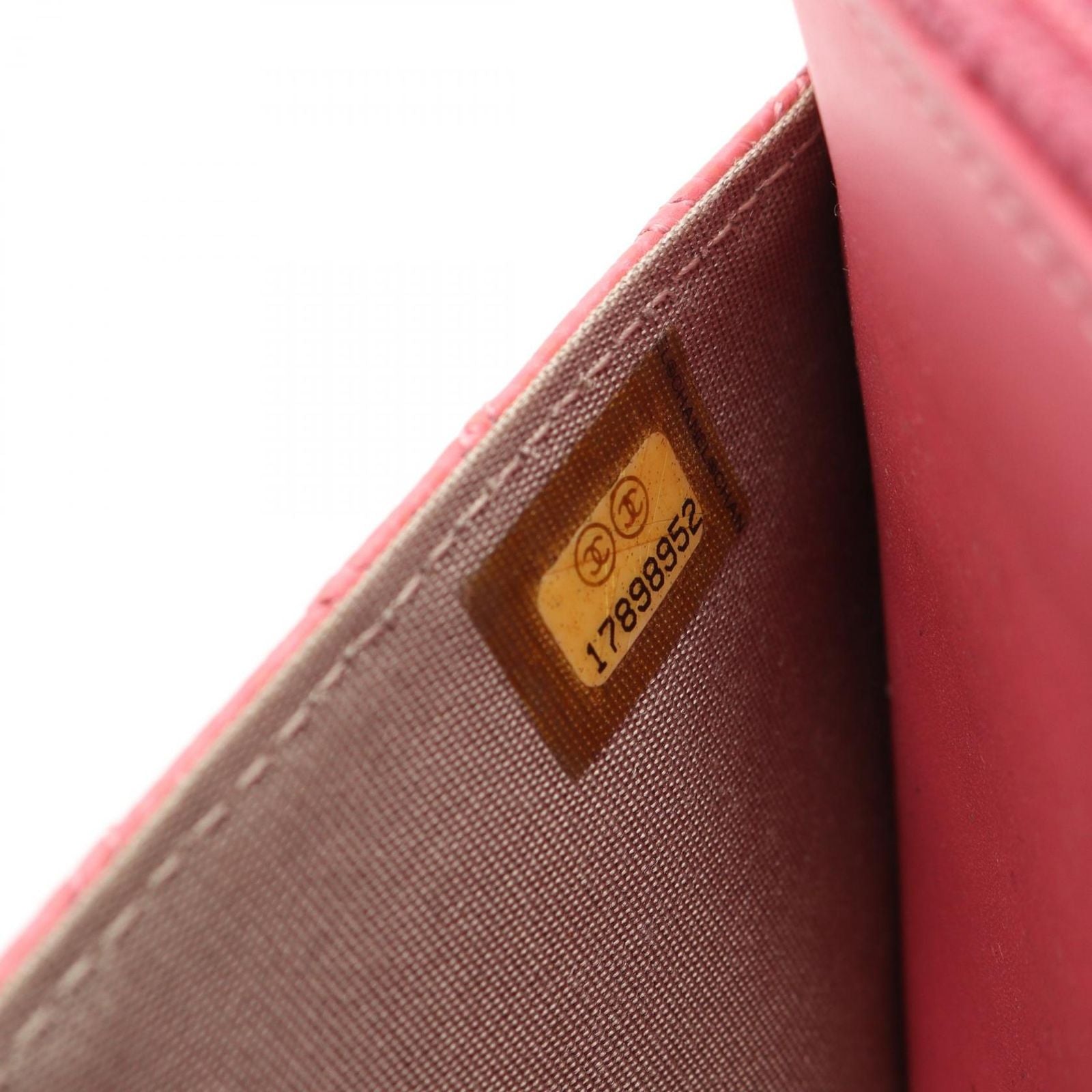 Chanel Shoulder Bag Quilted Pink Caviar Leather Chain Wallet — view 5