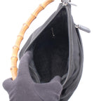 Gucci Bamboo 2-Way Black Canvas Leather Shoulder — view 3