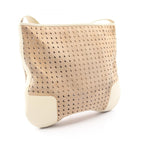 Loewe Shoulder Bag Perforated Brown Ivory Suede Leather Anagram — view 2