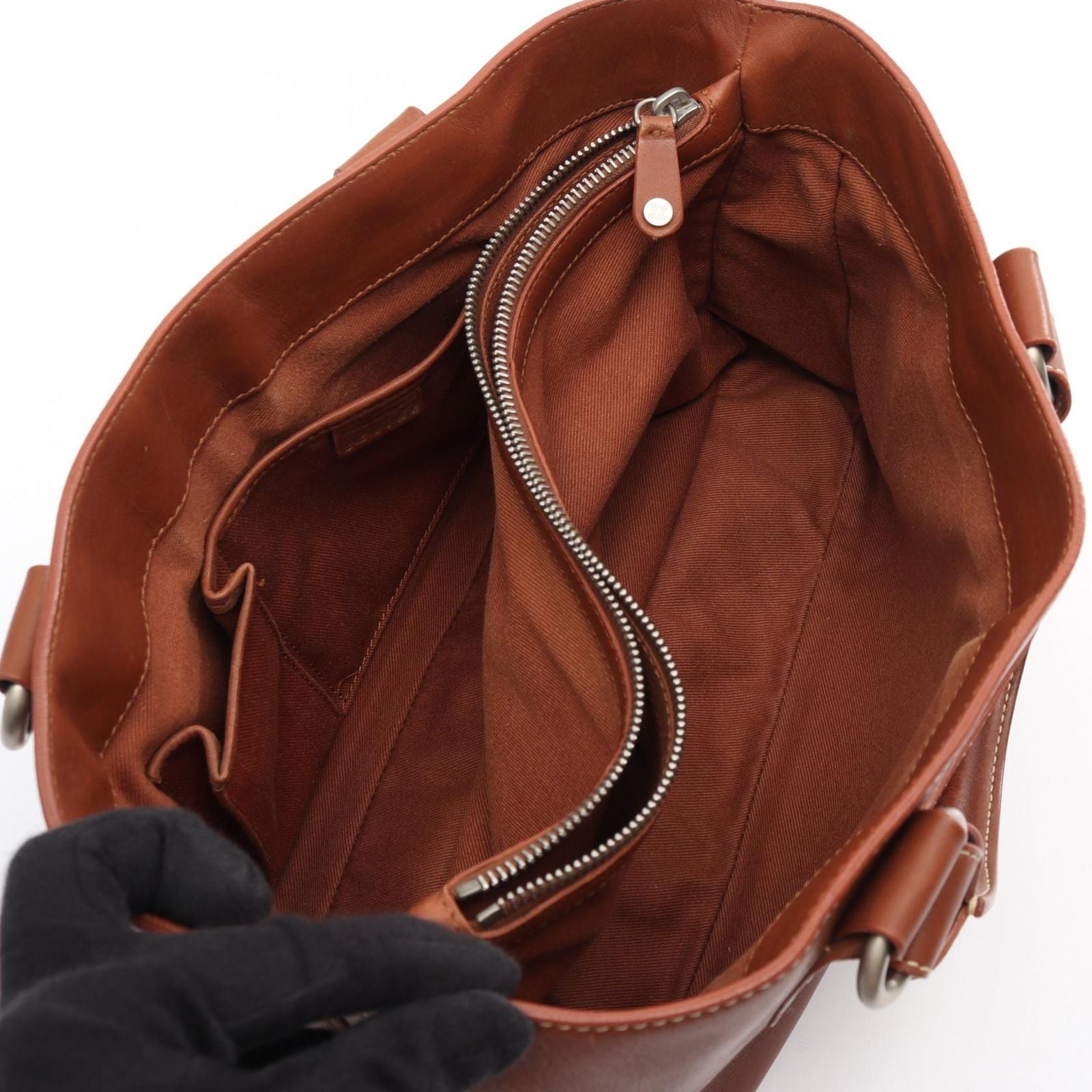 Celine Handbag Boogie Bag Brown Leather — view 3