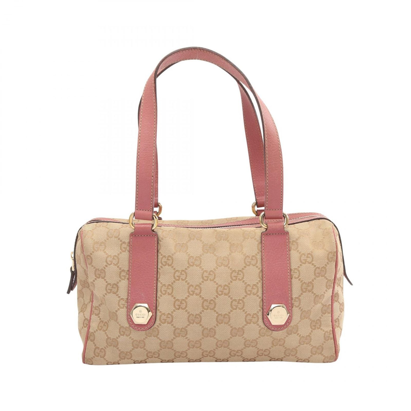 Gucci Handbag GG Canvas Beige Pink Mini Boston
