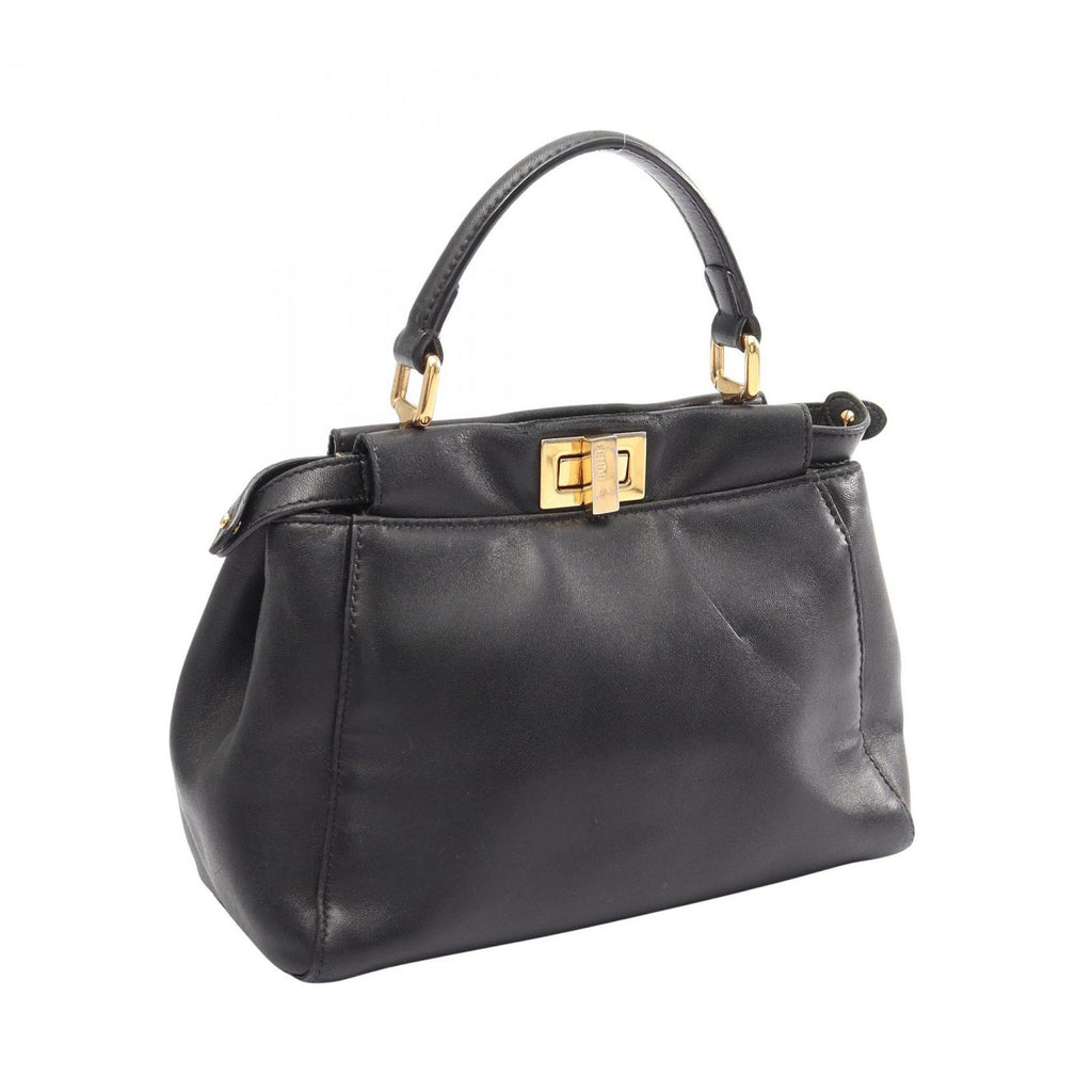 Fendi Handbag Mini Peekaboo 2-Way Black Leather — view 2