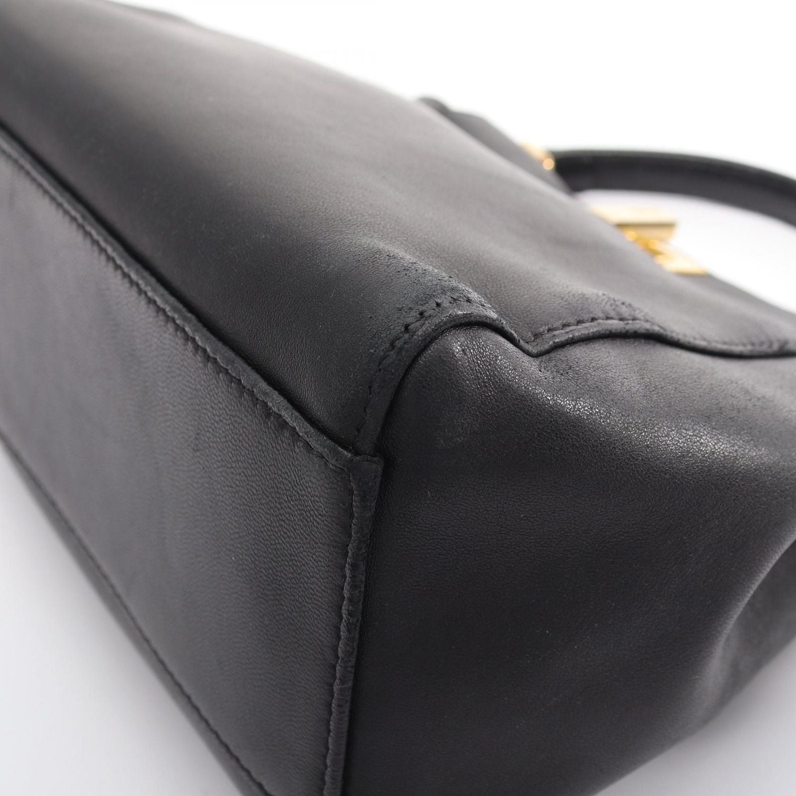 Fendi Handbag Mini Peekaboo 2-Way Black Leather — view 5