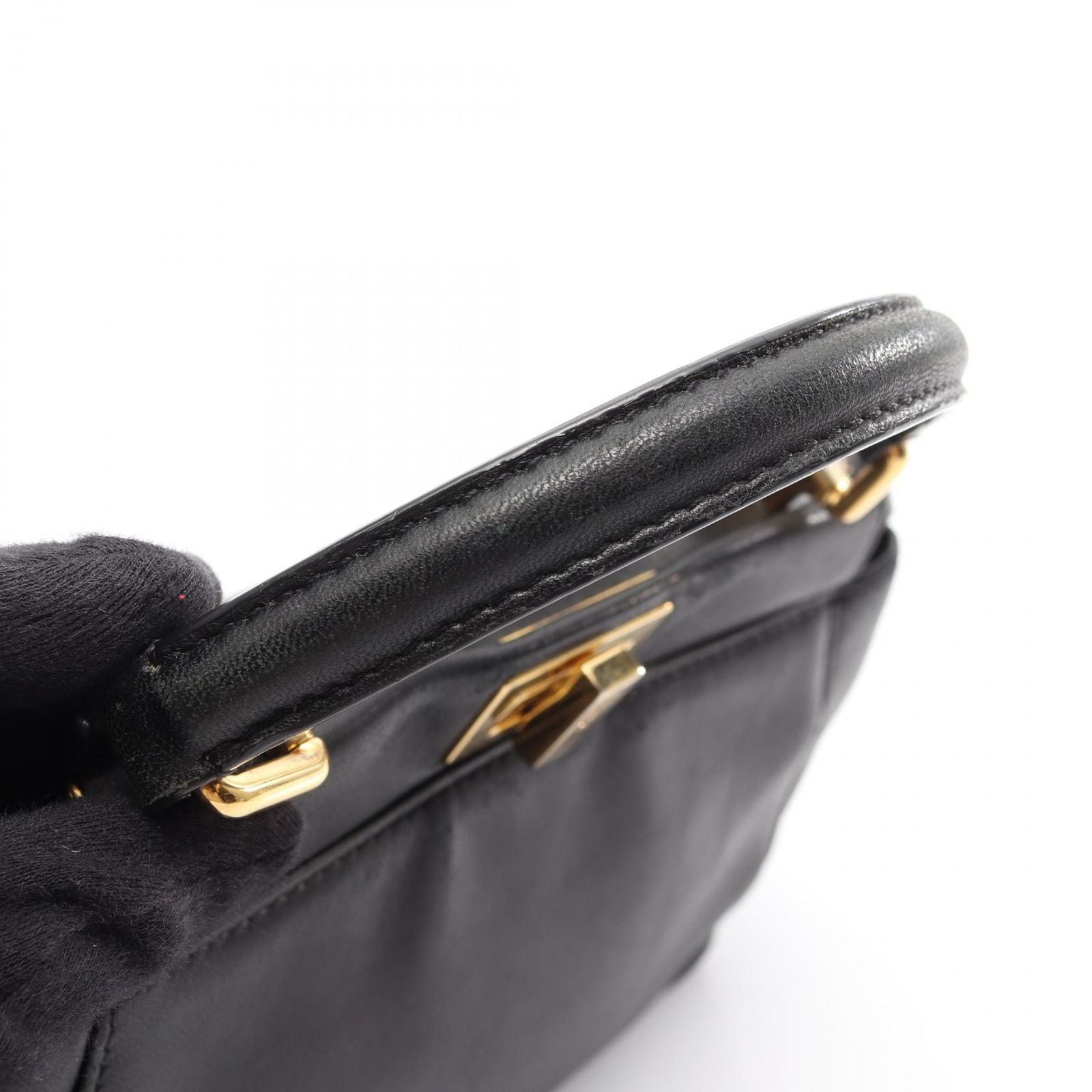 Fendi Handbag Mini Peekaboo 2-Way Black Leather — view 9