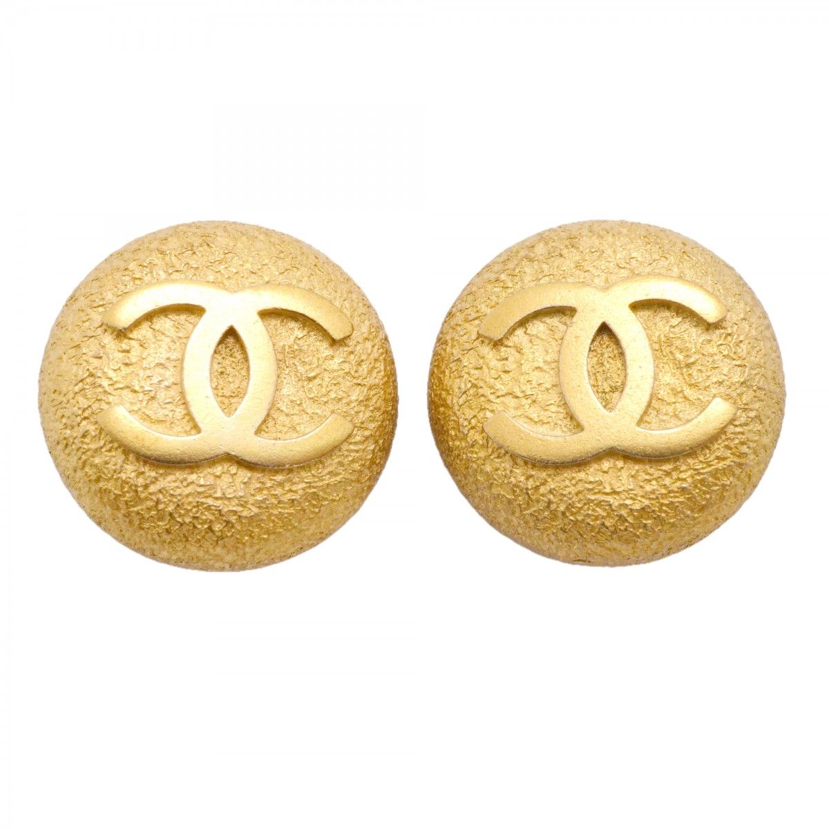 Chanel Earrings Vintage CC Logo Round