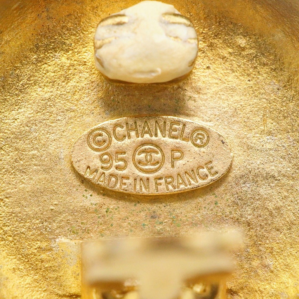 Chanel Earrings Vintage CC Logo Round — view 4