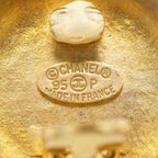 Chanel Earrings Vintage CC Logo Round — view 4
