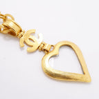 Chanel Necklace Vintage CC Logo Loupe Heart Motif Gold Plated — view 2