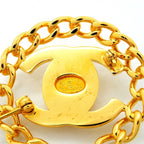 Chanel Brooch Vintage CC Logo Turnlock Gold Plated — view 4