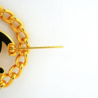 Chanel Brooch Vintage CC Logo Turnlock Gold Plated — view 7