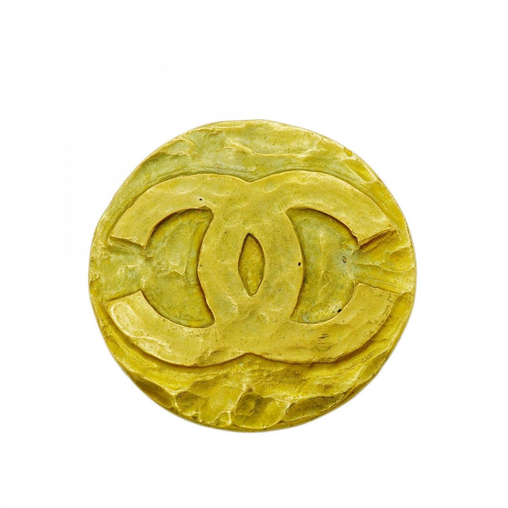 Chanel Brooch Vintage CC Logo Gold Plated
