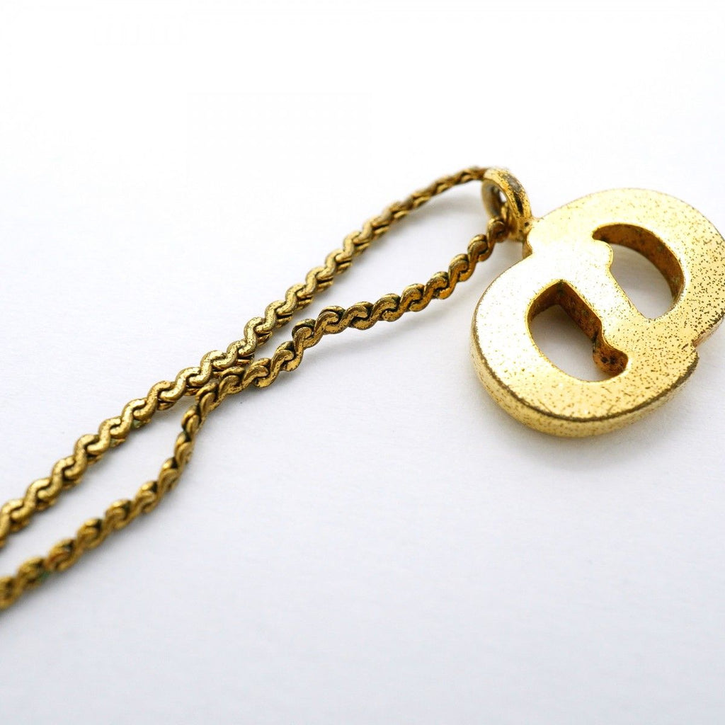 Dior Necklace CD Logo Gold Plated Rhinestone — view 7