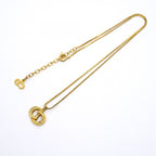 Dior Necklace CD Logo Gold Plated Rhinestone — view 3