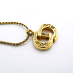 Dior Necklace CD Logo Gold Plated Rhinestone — view 6