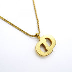 Dior Necklace CD Logo Gold Plated Rhinestone — view 2
