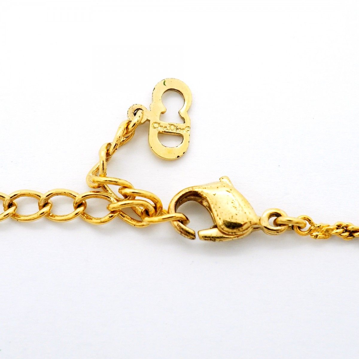 Dior Necklace CD Logo Gold Plated Rhinestone — view 4