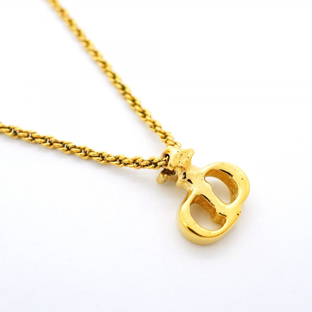 Dior Necklace CD Logo Gold Plated Rhinestone — view 2