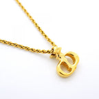 Dior Necklace CD Logo Gold Plated Rhinestone — view 2