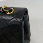 Chanel Shoulder Bag Quilted Lambskin Black Gold — view 7