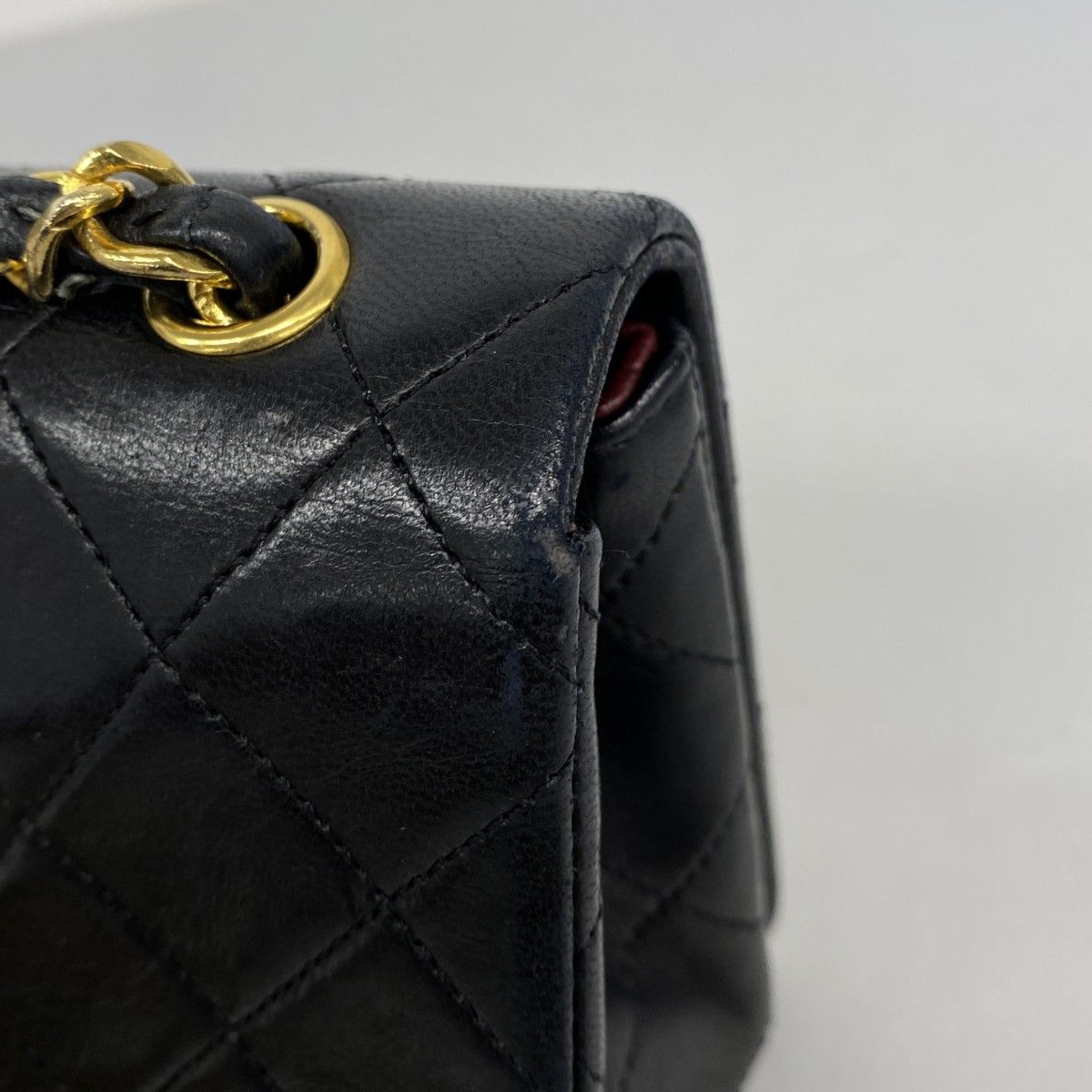 Chanel Shoulder Bag Quilted Lambskin Black Gold — view 7