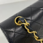 Chanel Shoulder Bag Quilted Lambskin Black Gold — view 8