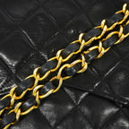 Chanel Shoulder Bag Quilted Lambskin Black Gold — view 7