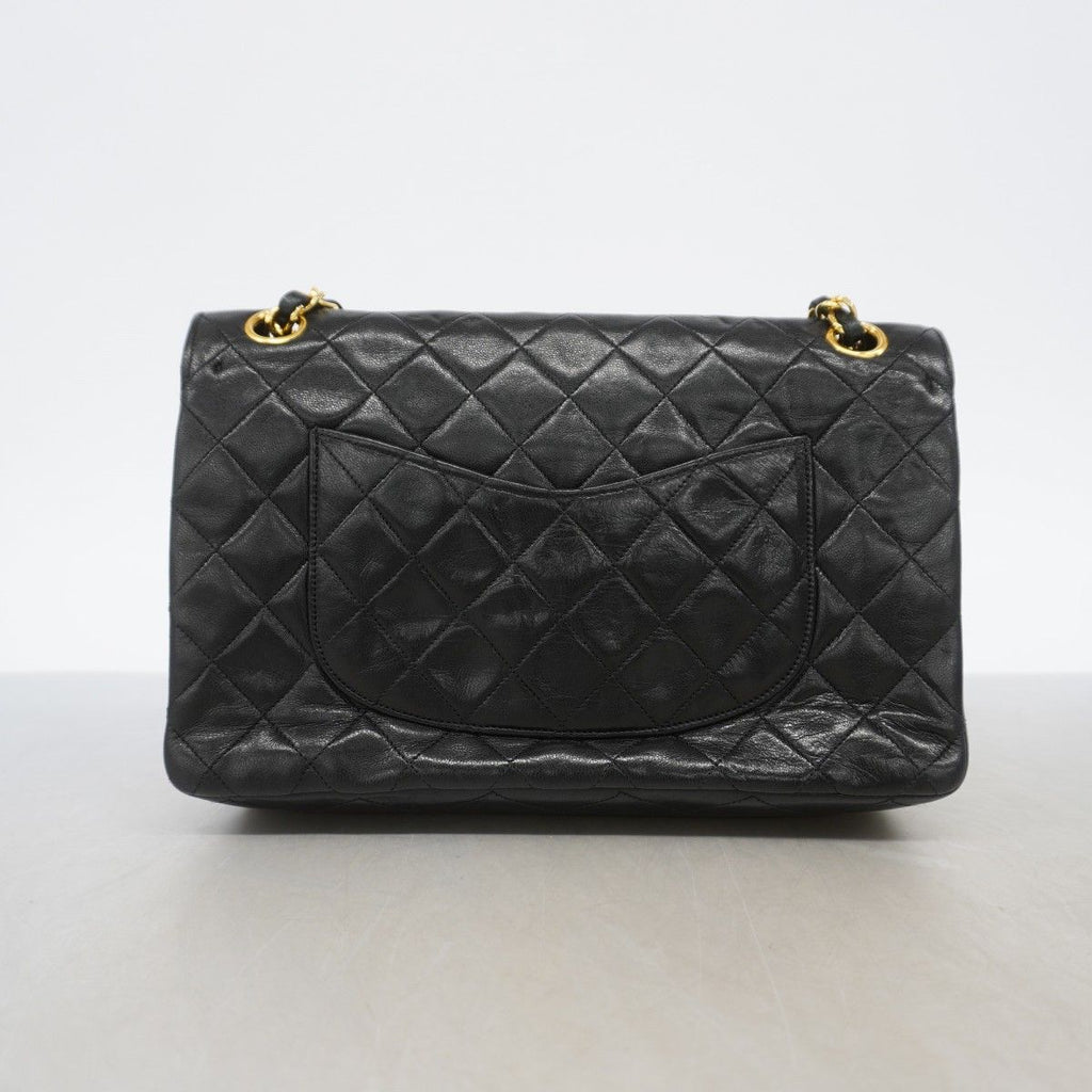 Chanel Shoulder Bag Quilted Lambskin Black Gold — view 8