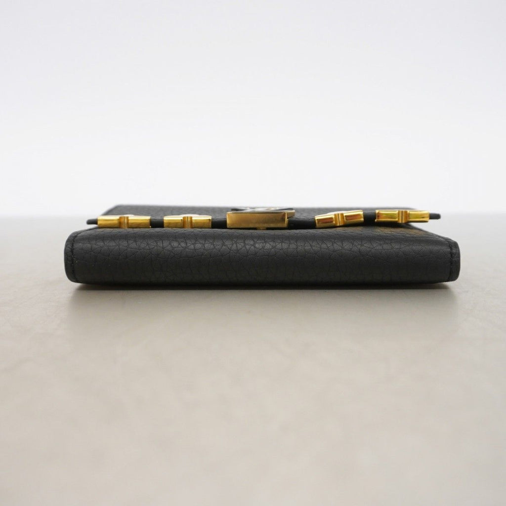 Louis Vuitton Trifold Wallet Taurillon Portefeuille Capucines Noir — view 2