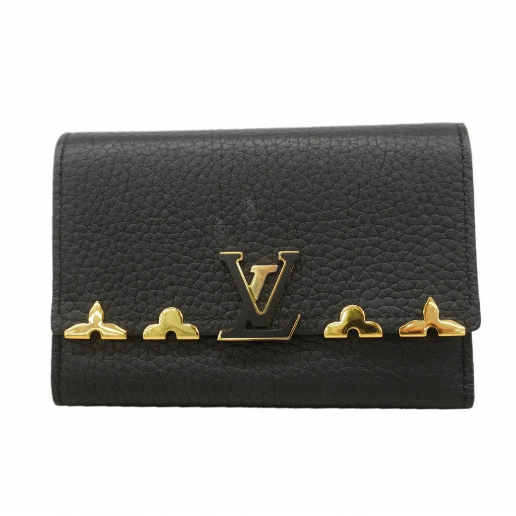 Louis Vuitton Trifold Wallet Taurillon Portefeuille Capucines Noir