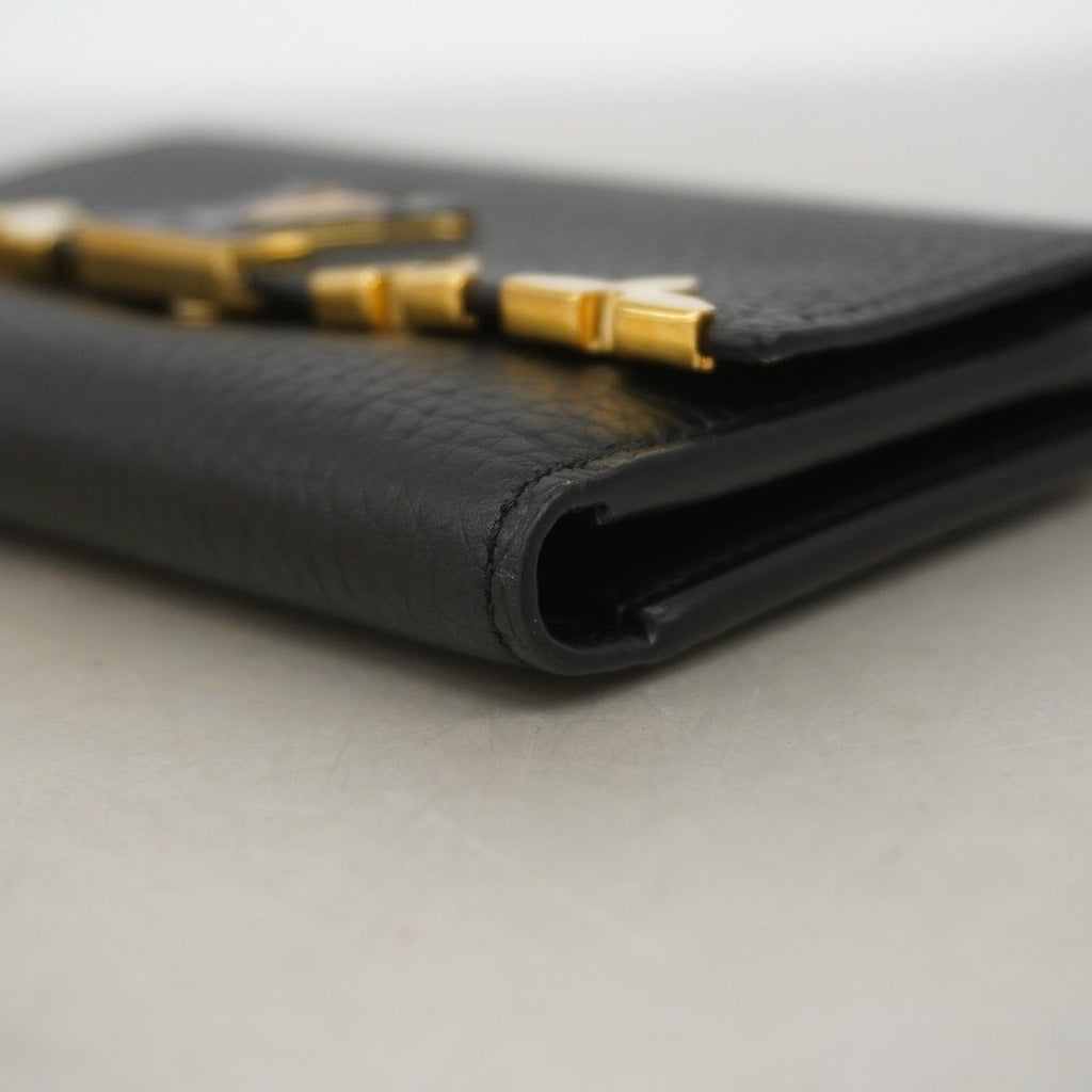 Louis Vuitton Trifold Wallet Taurillon Portefeuille Capucines Noir — view 6