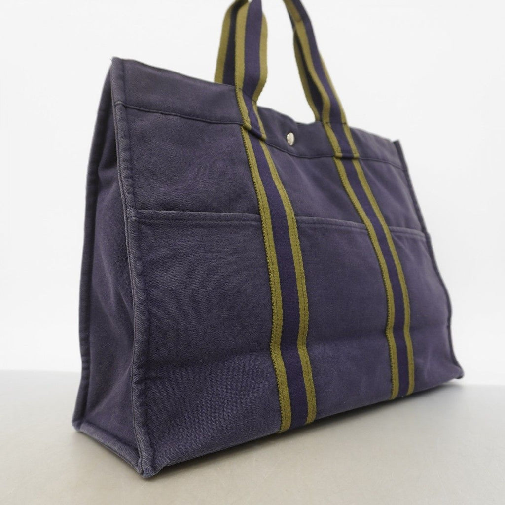 Hermes Tote Fourre Tout MM Canvas Navy Silver — view 2