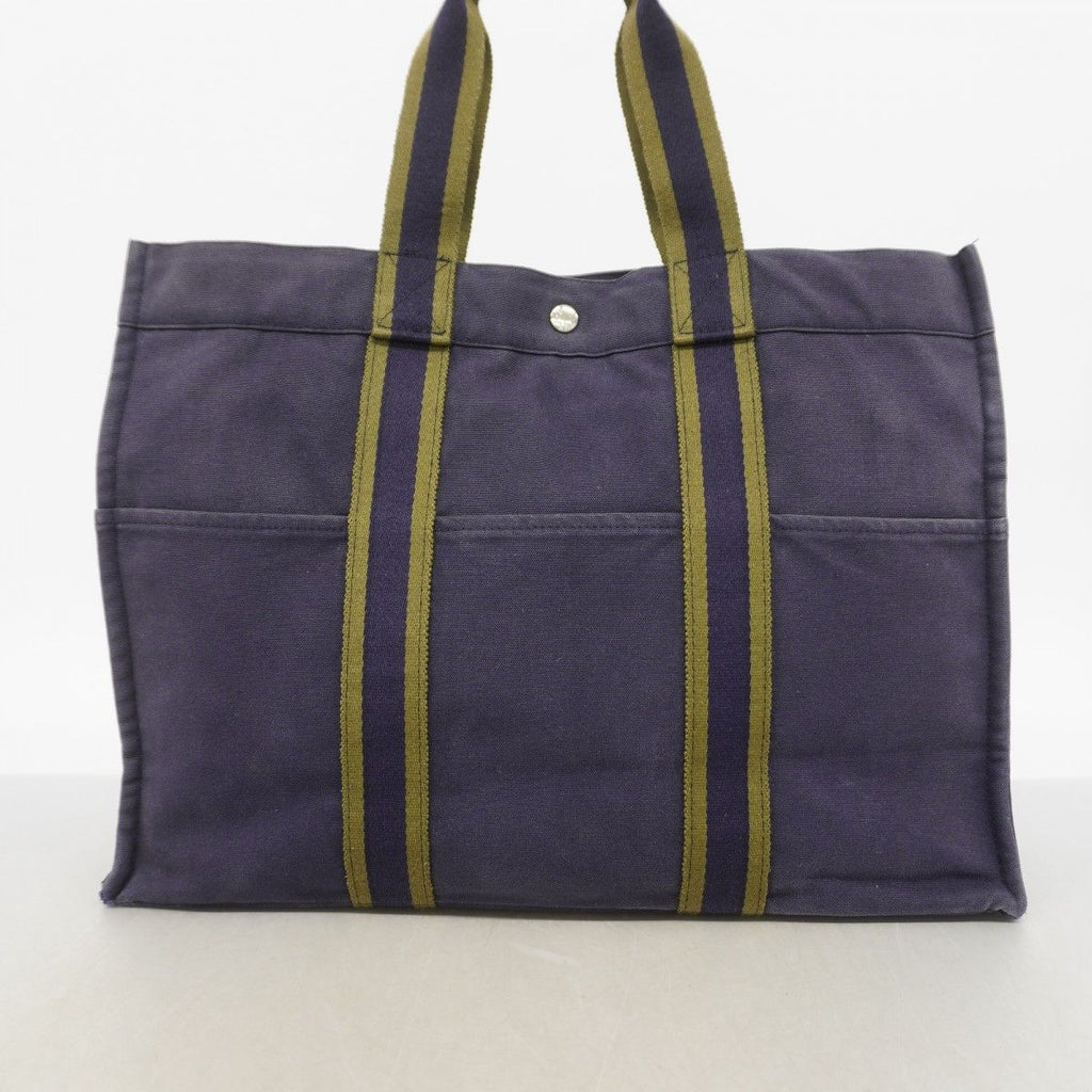 Hermes Tote Fourre Tout MM Canvas Navy Silver — view 9