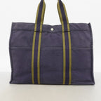 Hermes Tote Fourre Tout MM Canvas Navy Silver — view 9