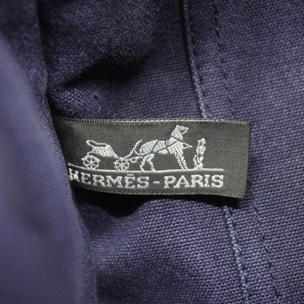 Hermes Tote Fourre Tout MM Canvas Navy Silver — view 5